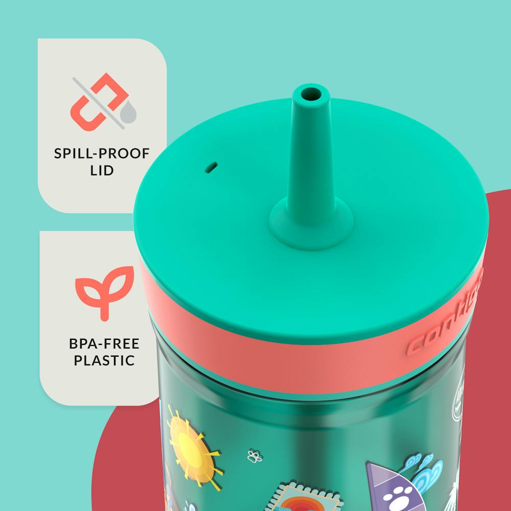 Contigo® Kids’ Leighton Straw Tumbler with Spill-Proof Leak-Proof Lid, 14oz (LCG0)