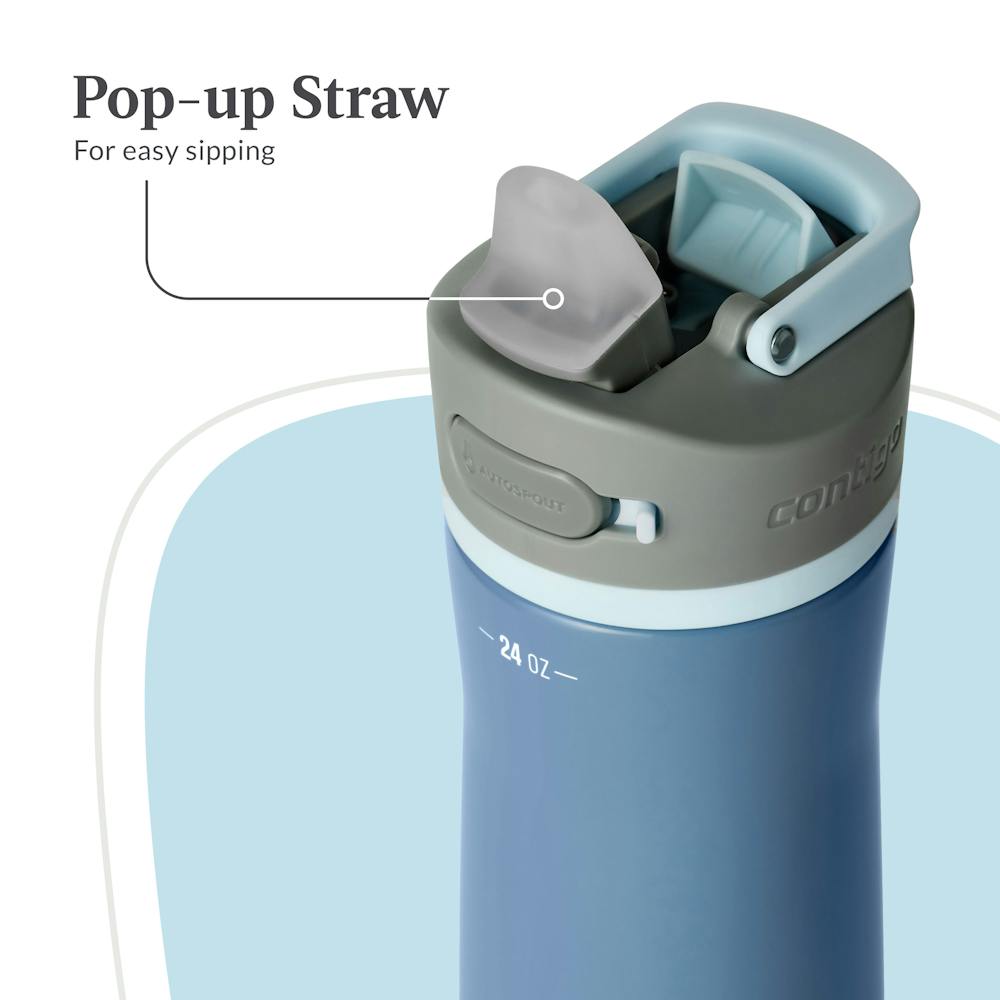Contigo® Wells Chill Stainless Steel Filter Water Bottle with AUTOSPOUT® Straw Lid, 24 Oz (NVOB)