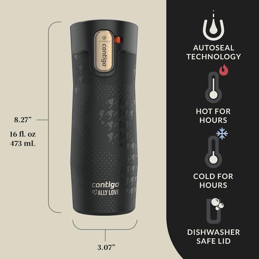 Contigo® x Ally Love West Loop 3.0 Stainless Steel Travel Mug with AUTOSEAL® Easy-Clean Lid, 16oz (88D5)