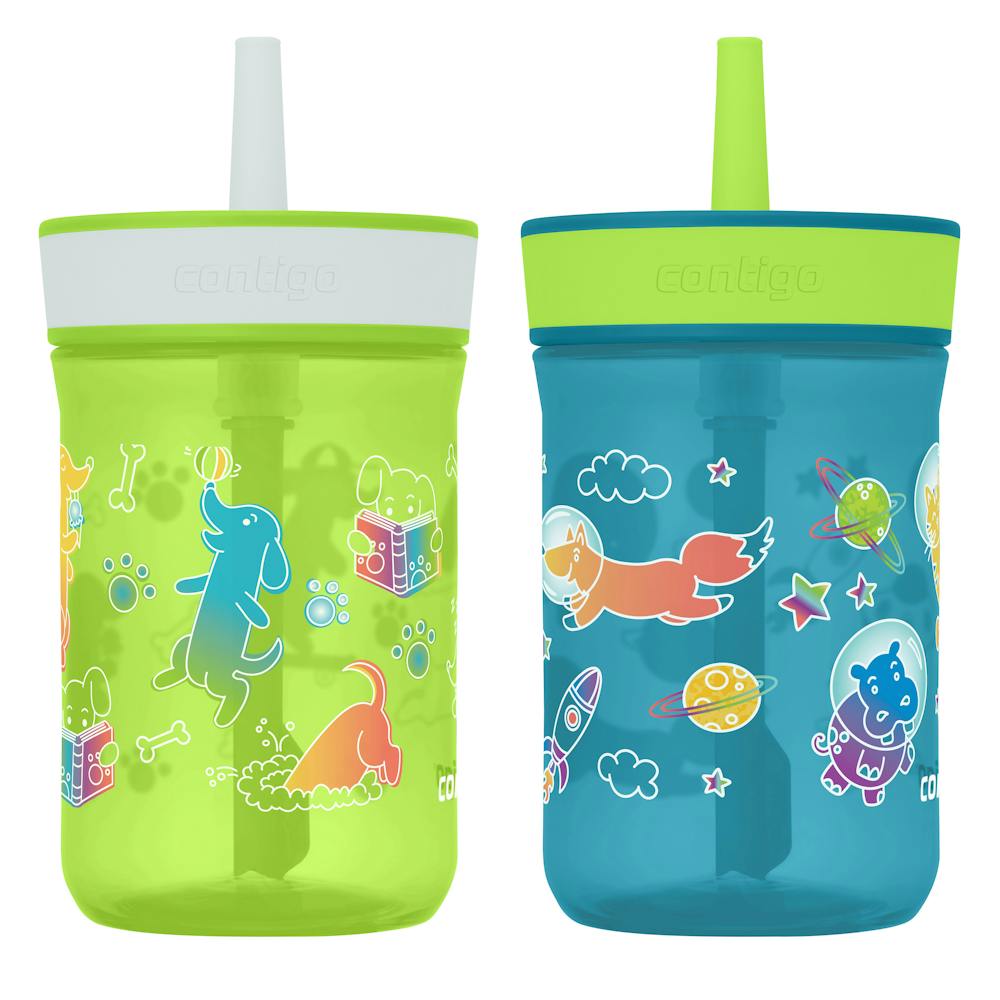 Contigo® Kids’ Leighton Straw Tumbler with Spill-Proof Leak-Proof Lid, 14oz (LCG0)