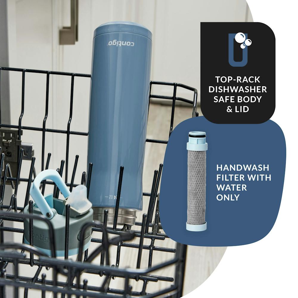 Contigo® Wells Chill Stainless Steel Filter Water Bottle with AUTOSPOUT® Straw Lid, 24 Oz (NVOB)