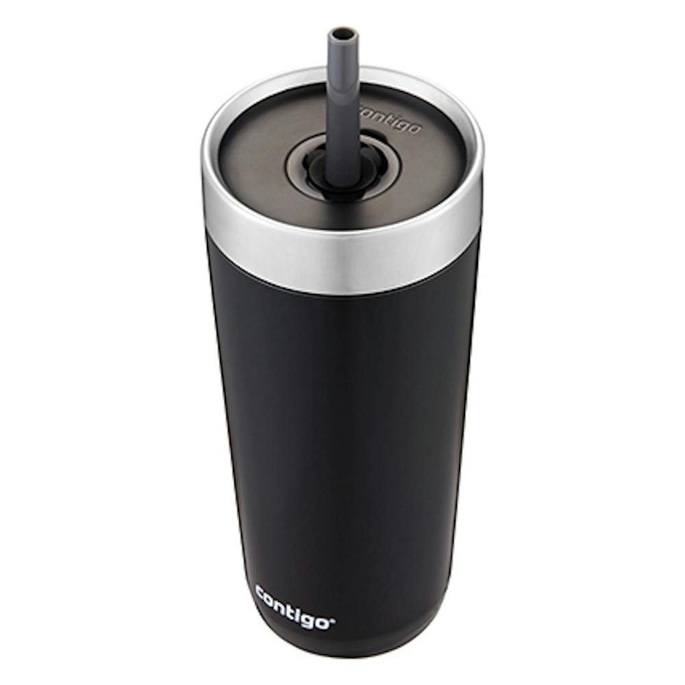 Luxe Stainless Steel Travel Tumbler with Spill-Proof Lid and Straw, 18oz (7TXF)