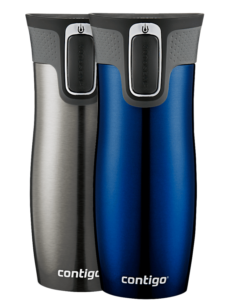Contigo® West Loop 2.0 Stainless Steel Travel Mug with AUTOSEAL® Lid, 16oz, 2-Pack (PXGN)